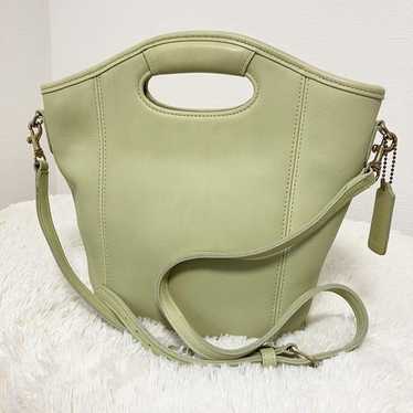 バッグ Vintage Coach Mini Shopper Bucket Green COACH Vintage Sonoma Drawstring Nubuck Green Leather Luxury