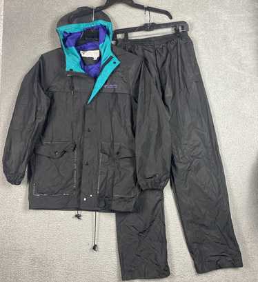 Vintage Men's Columbia PVC Rain Suit Jacket & Pants Blue Sz