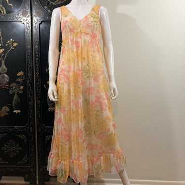 Aristocraft Vintage Sheer Floral Slip Dress, Nigh… - image 1