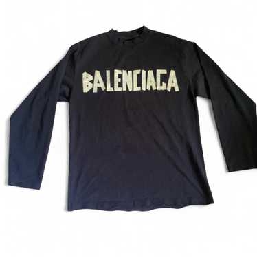 【25SS】BALENCIAGA ロゴ 長袖 コットン ロンT Tape 25SS】BALENCIAGA ロゴ 長袖 コットン ロンT Tape