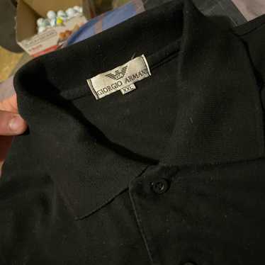 80s90s Girogio Armani ニットポロ Vintage 80s Giorgio Armani Quarter Button Wool Sweater 46 GA