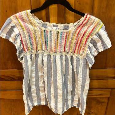 Thml Multicored Flutter Sleeve Smocked Blouse - S… - image 1