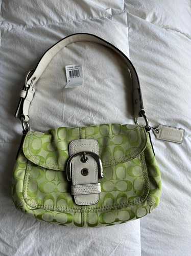 バッグ Vintage Coach Shoulder Bag Leaf Green COACH Ergo Flap Shopper Leaf Green Leather Shoulder Bag | eBay