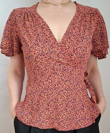 mint velvet red leopard print blouse