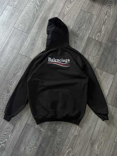 BALENCIAGA ポリティカルキャンペーン パーカー フーディー ロゴ Men's Political Campaign Hoodie Medium Fit in White