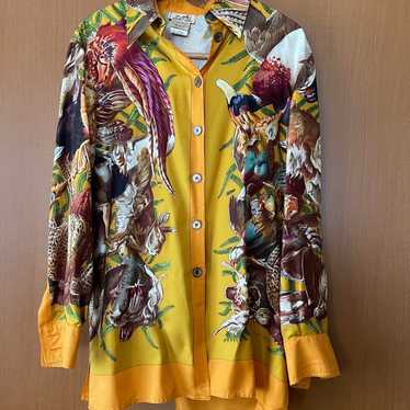 【HERMES】1990s All Pattern Silk L/S Shirt HERMES】1990s All Pattern Silk L/S Shirt HERMES 1990s All