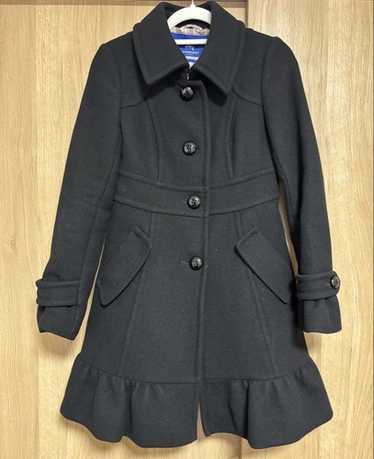 BURBERRY BLUE LABEL ウールコート 38 BURBERRY BLUE LABEL 黒ウールコート 38 裏地チェック