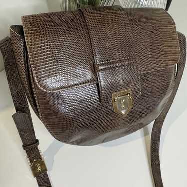 バッグ YSL Archive Lizard Leather Shoulder Bag Saint Laurent Le 5 A 7 Small Lizard-Embossed Shoulder Bag