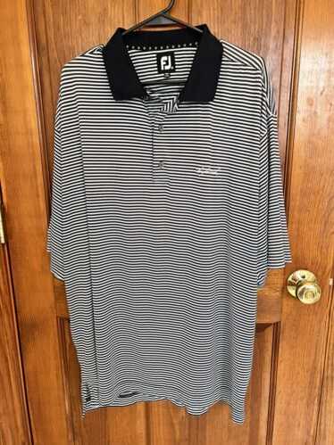 Footjoy XXL Navy Striped Poly/Spandex Golf Shirt … - image 1