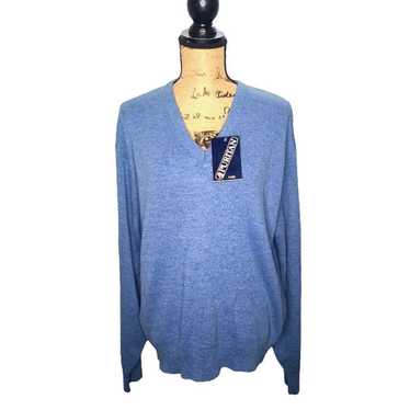 Nwt Deadstock Vintage Blue V-neck Pullover Sweate… - image 1