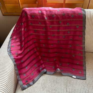 Pink and Gray Polka Dot Scarf - image 1