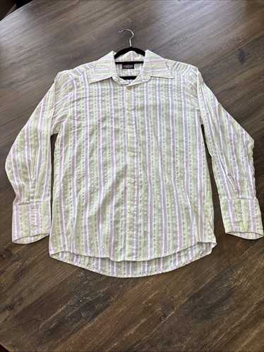 Couture Men’s Striped Button Down Shirt Made in U… - image 1