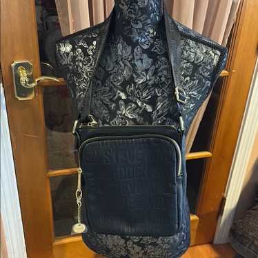 Steve Madden Embossed Black crossbody Messenger B… - image 1