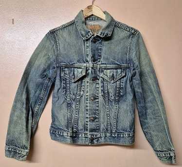 Gap Jacket Blue Denim Yellowed Vintage Pockets Di… - image 1