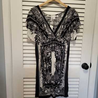 Full Tilt Women's Dress XL Black & White Flowy Bo… - image 1