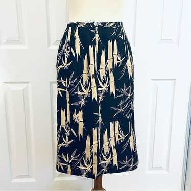 Harve' Benard 100% Silk Black & Gold Bamboo Print… - image 1