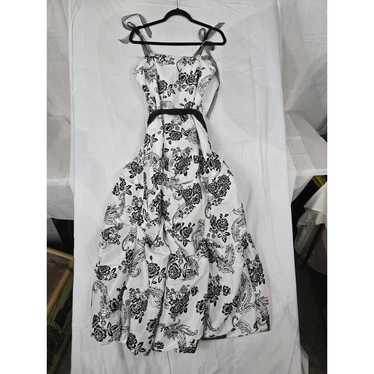Vtg Elegant Floral Maxi Dj- Jaz Dress with Tie St… - image 1
