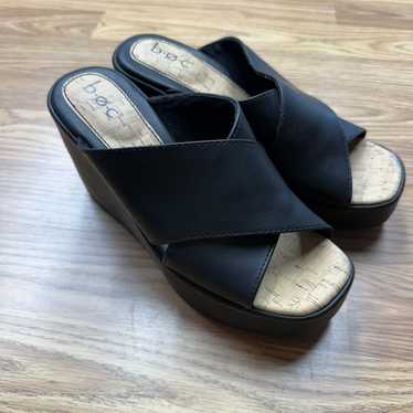 B.O.C Shoes Womens Size 6 Medium Black Wedge Plat… - image 1