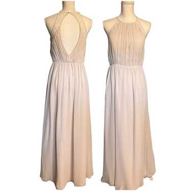 Bill Levkoff Tan Cut Out Pleated Gown - image 1