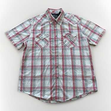 Fox Racing Shirt Western Size XL Plaid Short Slee… - image 1