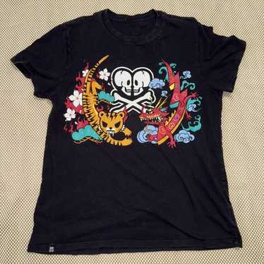 TKDK Tokidoki Tiger Dragon L Black T-shirt Skull … - image 1