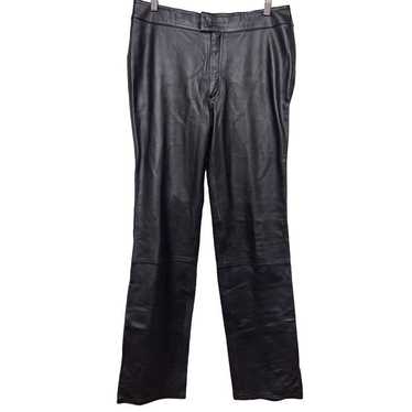 Rom Gorson Black Leather Pants Chino Pockets Wome… - image 1