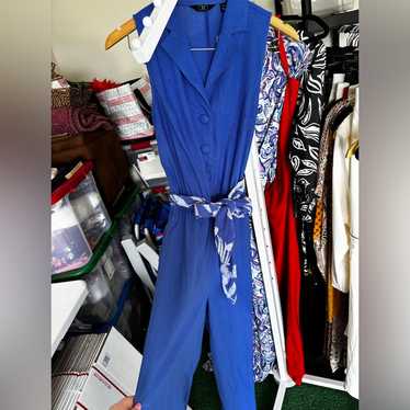 G by Giuliana Royal Blue Button-Up Jumpsuit NWT - image 1