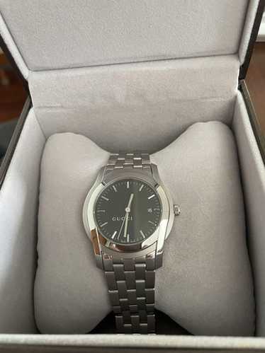 【美品】GUCCI 5500XL 腕時計 デイト ブラック メンズ GUCCI グッチ 5500XL ブラック メンズ クオーツ ステンレス SS