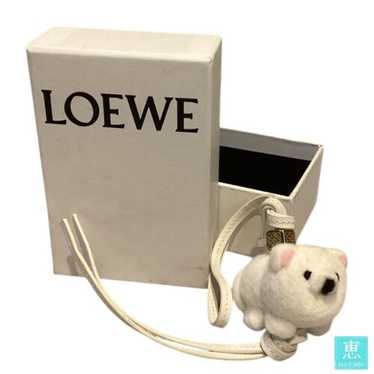 大人気【LOEWE】Chow Chow Charm Chow chow charm in felt and calfskin White - LOEWE