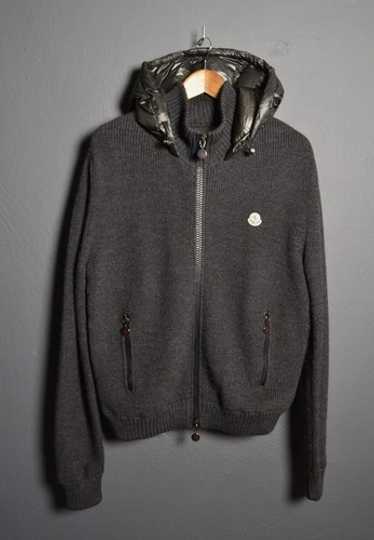 MONCLER MAGLIONE TRICOT CARDIGAN グレー M MONCLER Maglione Tricot Cardigan Knit Wool Down Women's