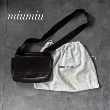 バッグ MIU MIU 90s Archive moon shoulder bag MIU MIU leather One shoulder bag archive Black Vintage 90s