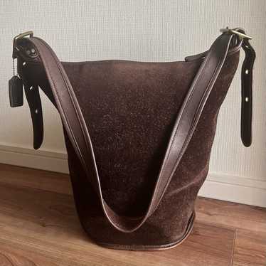 バッグ Vintage Coach Berkeley Drawstring brown COACH Berkeley 7257 Old Drawstring Bucket Bag Brown Suede