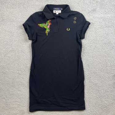 Tシャツ・カットソー [FRED PERRY] X Amy Winehouse PRINT TRIM POLO Printed Trim Polo Shirt - Black | Amy Winehouse Foundation