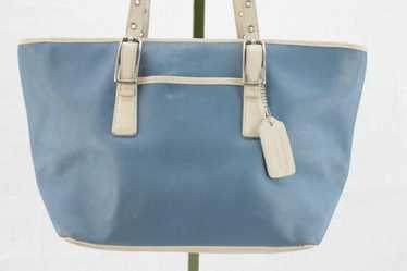 バッグ Vintage Coach Leather Tote Bag Mint Usa Coach Blue Logo Vintage Leather Tote/Shoulder Bag w/Patent