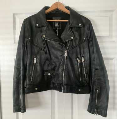 ZARA trf outer wear leather M　羊革ダブルライダース ZARA - 新品☆ZARA trf ザラ レザーテイストライダース