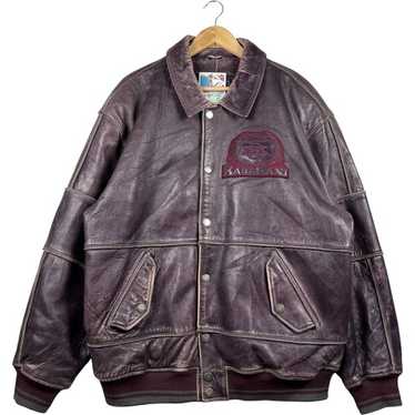 稀少 KARL KANI 本革 バーシティージャケット ビッグサイズ2XL 大きいサイズ メンズ KARL KANI-マイクロタフタ裏地付ジャケット