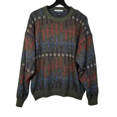 トップス GEOFFREY BEENE vintage 90s knit sweater Vintage 90's Geoffrey Beene Multicolor Striped Knit Sweater