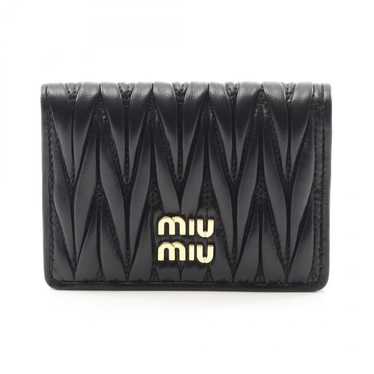 関税負担なし◆MiuMiu◆MATELASSE レザーカードホルダー ロゴ 関税負担なし☆MiuMiuミュウミュウマテラッセレザーカードケース