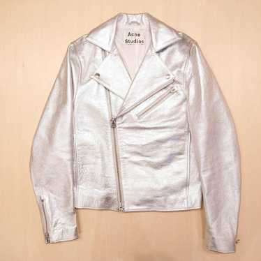 acne studios ライダースジャケット シルバー レザー gibson acne studios ライダースジャケット シルバー レザー gibson