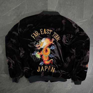 90s 日本製 VAN アーチロゴ刺繍 リブラインスウェット WILDSIDExSAINT Mxxxxxx SOUVENIR SKULL JKT(S Black): (c)SAINT