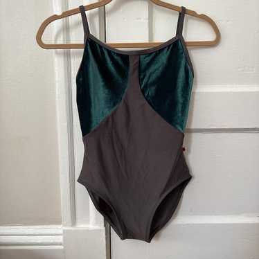 ユミコ　グレー ベルベットレオタード Velvet yumiko leotard - Gem