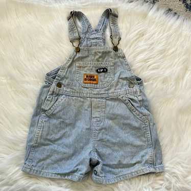 ビンテージ Oshkosh Baby B'gosh クマ柄デニムオーバーオール kids】70年代 ヴィンテージ USA製 オシュコシュ コーデュロイ