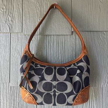 バッグ Coach Ergo Signature C Canvas Denim Bag Coach 12748 Ergo Signature C Canvas Denim Blue w/Leather