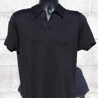 トップス 00s prada sports rubber logo polo sullen Early 2000s Prada Sport rubber logo polo shirt, sullen