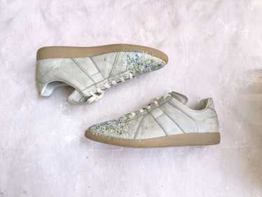 Maison Margiela スニーカー カーキ 2007424J0124 レイン対応パイソン柄クロコ型押しスリッポンスニーカー