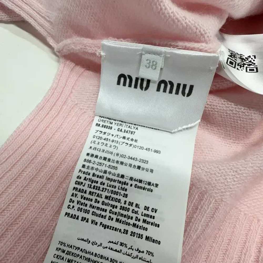 Miu Miu Miu Miu Pink Long Sleeve Wool Knit Sweate… - image 6
