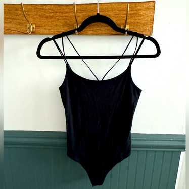 Black Criss Cross Bodysuit/Top - Gem
