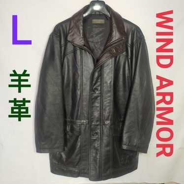 WIND ARMOR LAMB-LEATHER DOWN JACKET LL BLACK DOWN:80 FEATHER:20