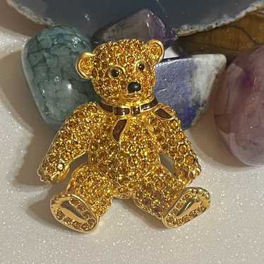 ★SWAROVSKI★ Teddy Green Gold Tone Crystal Pearl Necklace 5 Teddy pendant, Bear, Green, Gold-tone plated | Swarovski