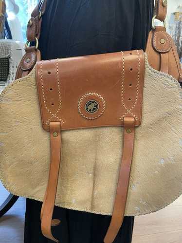 バッグ HUNTING WORLD Italy Logo Pouch Navy HUNTING WORLD Blue W/Beige Leather Trim Computer Bag. Made